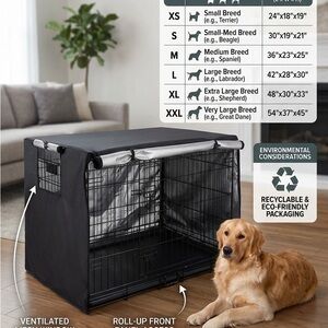 Black Dog Crate Cover for Home Storage & Organization
